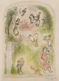 Marc Chagall, Le jardin de Pomone, from Sur la Terre des Dieux (The Garden of Pomona, from In the Land of the Gods) (M. 541, see C. bks 72), 1967, Lithograph in colors, on Arches paper, with full margins