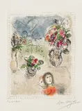 Marc Chagall, Les Trois bouquets (Three Bouquets) (M. 845), 1976, Lithograph in colors, on wove paper, with full margins