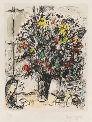 La Lecture (The Reading) (M. 688) by Marc Chagall, 1973, Lithograph in colors, on Arches paper, with full margins, sold Apr 2026