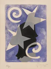 Profil, from Lettera amorosa (Profile, from Love Letter) (V. 187) by Georges Braque, 1963, Lithograph in colors, on Arches paper, with margins, sold Apr 2026