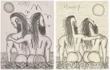 Carroll Dunham, Untitled; and Untitled