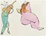 Andy Warhol, In the Bottom of My Garden: one plate (F. & S. IV.103), circa 1956, Offset lithograph with hand-coloring in watercolor, on wove paper, the full sheet