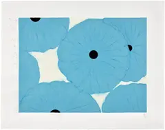 Donald Sultan, Six Blues, 2006, Screenprint in colors with flocking, on Somerset paper, with full margins
