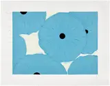 Donald Sultan, Six Blues, 2006, Screenprint in colors with flocking, on Somerset paper, with full margins