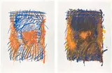 Pat Steir, Untitled, 1985, Screenprint diptych in colors, on wove paper, with full margins
