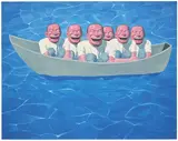 Yue Minjun, Noah's Ark, 2006, Monumental lithograph in colors, on wove paper, the full sheet