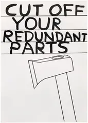 David Shrigley, Untitled (cut off...), 2013, Unique ink drawing, on wove paper