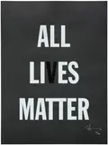 Hank Willis Thomas, All Lies Matter, 2019, Screeenprint, on black wove paper, with full margins