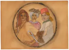 Umar Rashid, Queens get the Money, 2012, Unique acrylic, ink, coffee and tea drawing, on wove paper