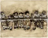 Kim Dingle, Untitled (Study for the Last Supper at Fatty's)