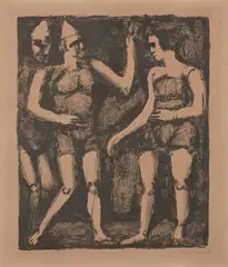 Georges Rouault, La Parade, from Maîtres et petits maîtres d'aujourd'hui (The Parade, from Masters and Minor Masters of Today), 1926, Lithograph, on wove paper, with margins (lower margin folded)