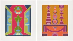 Rubem Valentim, Untitled; and Untitled, 1990, Two screenprints in colors, on wove paper, with full margins