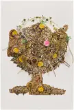 Hew Locke, The Prize, from Rivington Place, 2007, Screenprint and digital print in colors, on wove paper in 3-D construction, with collaged plastic beads and flowers, mounted to a heavy board support (as issued), contained in the original blue cloth-covered portfolio
