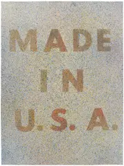 Ed Ruscha, Made in U.S.A. or America, Her Best Product, from Kent Bicentennial Portfolio: Spirit of Independence (E. 78), 1974-75, Lithograph in colors, on Rives BFK paper, the full sheet