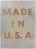 Ed Ruscha, Made in U.S.A. or America, Her Best Product, from Kent Bicentennial Portfolio: Spirit of Independence (E. 78), 1974-75, Lithograph in colors, on Rives BFK paper, the full sheet