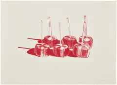 Wayne Thiebaud, Suckers State II (G. 86), 1968, Lithograph in red, on Rives BFK paper, with full margins
