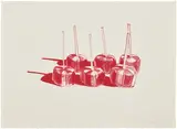 Wayne Thiebaud, Suckers State II (G. 86), 1968, Lithograph in red, on Rives BFK paper, with full margins