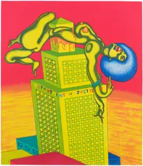 Peter Saul, Angela Davis (L. P. p. 167), 1972, Lithograph in colors, on wove paper, the full sheet