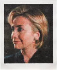 Chuck Close, Hillary 3/4 View, 2016, Archival watercolor print in colors, on Hahnemühle Rag paper, with full margins