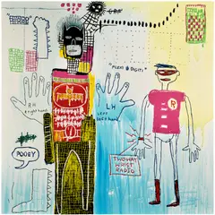 Jean-Michel Basquiat, Piano Lesson, from Superhero Portfolio, 1982-87/2022, Screenprint in colors, on Saunders Waterford paper, the full sheet, accompanied by the portfolio's title page