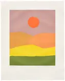 Etel Adnan, Paysage de Feu (Landscape of Fire), 2017, Aquatint in colors, on Arches paper, with full margins