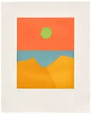 Etel Adnan, To the Ocean, 2017, Aquatint in colors, on Arches paper, with full margins