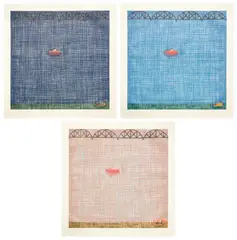 Jennifer Bartlett, Bridge, Boat, Dog, 1997, The complete set of three aquatints in colors, on wove paper, with full margins
