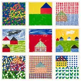 Jennifer Bartlett, House II, 2014-15, The complete set of nine screenprints in colors, on Arches paper, with full margins, with title page, all loose (as issued), all contained in the original red cloth-covered portfolio with embossed artist name and title