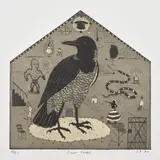 Tony Fitzpatrick, Crow House (L. P. p. 103), 1992, Etching and aquatint, on Rives BFK paper, with full margins