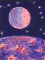 Katherine Bradford, Swim Team Outerspace, 2020, Archival pigment print in colors, on wove paper, the full sheet