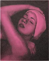 Carole Feuerman, Shower Portrait (Pink), 2013, Screenprint in colors with diamond dust, on stretched canvas