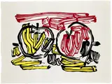 Roy Lichtenstein, Red Apple and Yellow Apple, from Seven Apple Woodcuts (C. 197), 1983, Woodcut in colors, on handmade Iwano Kizuki Hosho paper, with full margins