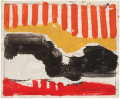 Edward Dugmore, Untitled, 1965, Unique tempera drawing in colors, on thin wove paper