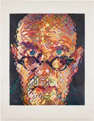 Chuck Close, Self-Portrait, 2015, Woodcut in colors, on Shiramine paper, with full margins