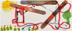 Lynda Benglis, Untitled, 2003, Unique marker and acrylic drawing with collage of photographs, on wove paper