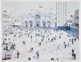 Massimo Vitali, Venezia San Marco, from A Portfolio of Landscapes and Figures, 2006, Offset lithograph in colors, on smooth wove paper, with full margins
