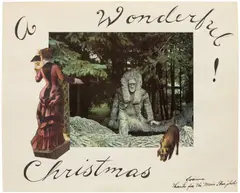 Joanna Beall, Untitled (A Wonderful Christmas!), circa 1963, Unique ink drawing with collage, on wove paper