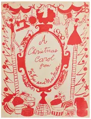 A Christmas Carol by Andy Warhol, circa 1950s, Offset lithograph in red, on wove paper, the full sheet, unframed, sold Jun 2026