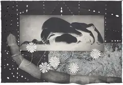 Kiki Smith, Worm, 1992, Monumental etching, aquatint and photogravure with cut-outs and collage, on various wove and Japanese papers, the full sheet
