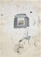 Joe Brainard, Untitled (nude), 1965, Unique ink and gouache drawing with collage, on wove paper