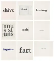 Christopher Wool and Richard Hell, Psychopts, 2008, The complete set of nine screenprints, two in colors, on Saunders Waterford paper, all loose (as issued), all contained in the original grey cloth-covered folio