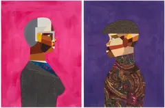 Derrick Adams, Interior Life (Woman); and Interior Life (Man), 2019, The complete set of two pigment prints in colors, on Hotpress paper, the full sheets