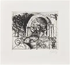 William Kentridge, Untitled (Central Park Bandshell), 2005, Etching, on wove paper, with full margins