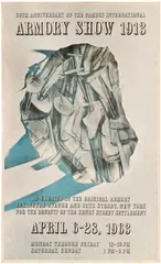 Marcel Duchamp, Poster for '50th Anniversary of the Famous International Armory Show 1913' (S. 584), 1963, Offset lithograph in colors, on cardboard, with full margins