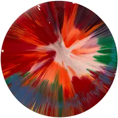 Untitled (Spin Painting) by Damien Hirst, 2009, Unique acrylic, household gloss and glitter spin painting, on wove paper, sold Jun 2026