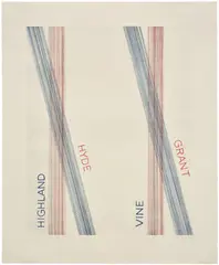 Ed Ruscha, L.A.S.F. #2, 2003, Etching in colors, on Somerset paper, with full margins