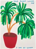 David Shrigley, The Plant Loves Me, 2023, Screenprint in colors with varnish overlay, on Somerset Tub Sized paper, the full sheet