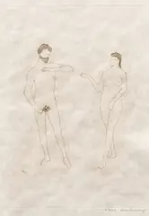 Marcel Duchamp, Morceaux choisis d'après Cranach et 'Relâche' (Selected Details after Cranach and 'Relâche'), from The Large Glass and Related Works, vol. 2 (S. 645d), 1967, Etching, on Japan paper, with full margins