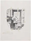 Jonathan Santlofer, Marcel Duchamp Studio 1920, 2003, Unique pencil and gouache drawing, on Saunders Waterford paper