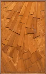 Douglas Vogel, An Explosion in a Shingle Factory, 2003, Cedar shingles, on oriented strand board, in a wooden artist's frame